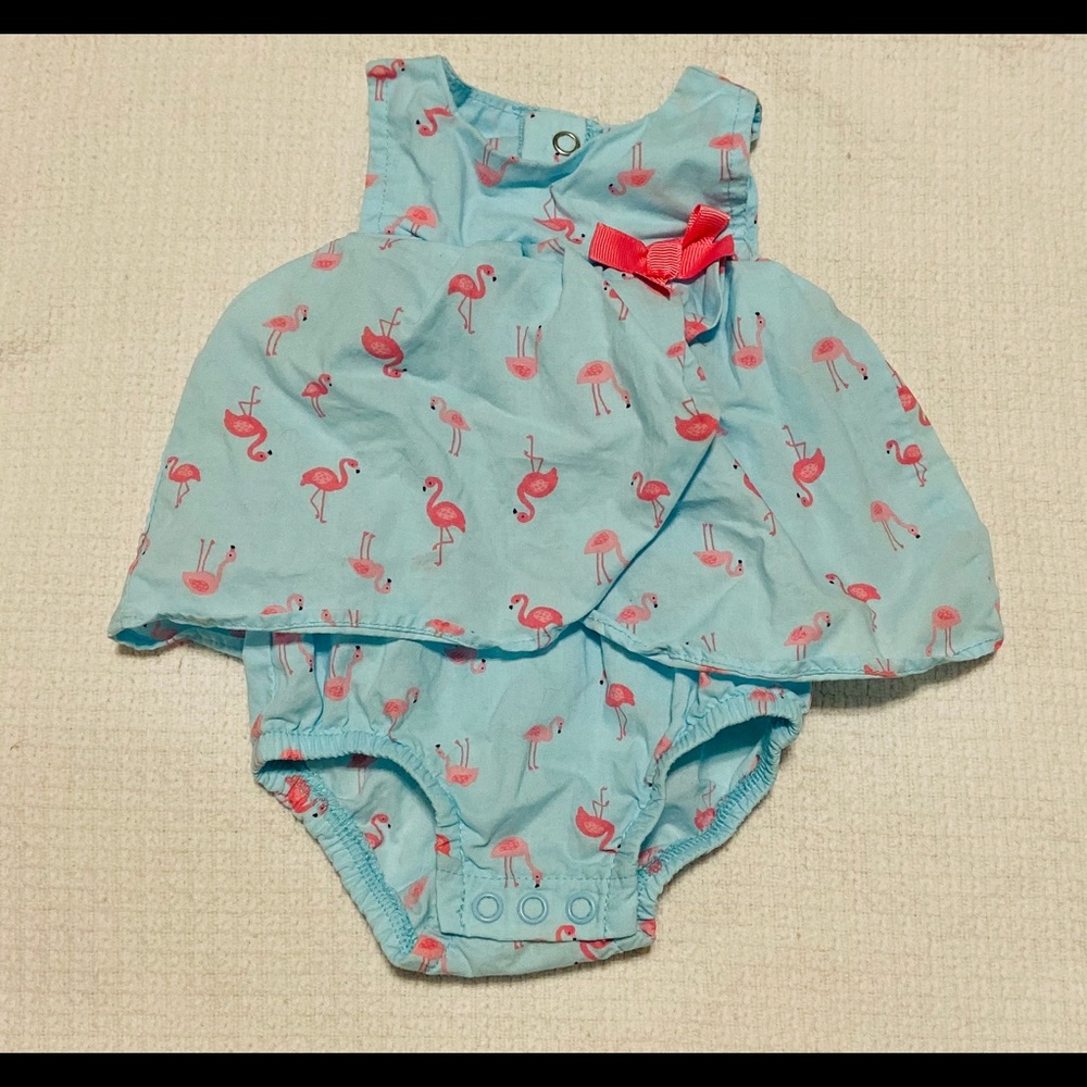 Blue flamingo dress